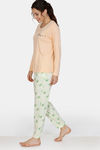 Zivame Tree Of Life Knit Cotton Pyjama Set - Yellow — thumbnail 2